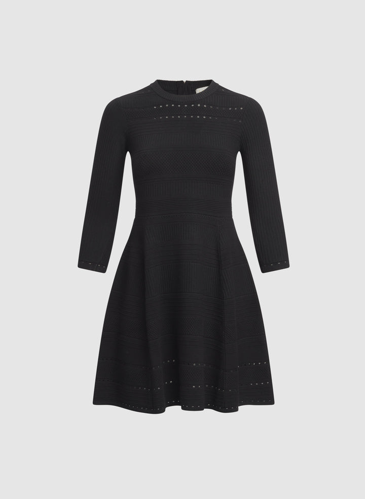 Pointelle Detail Knit Dress