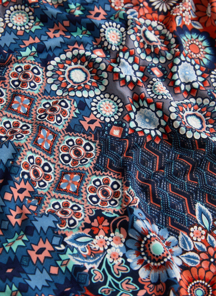 Geometric Tile Print Dress