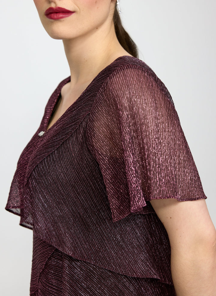 Tiered Metallic Dress