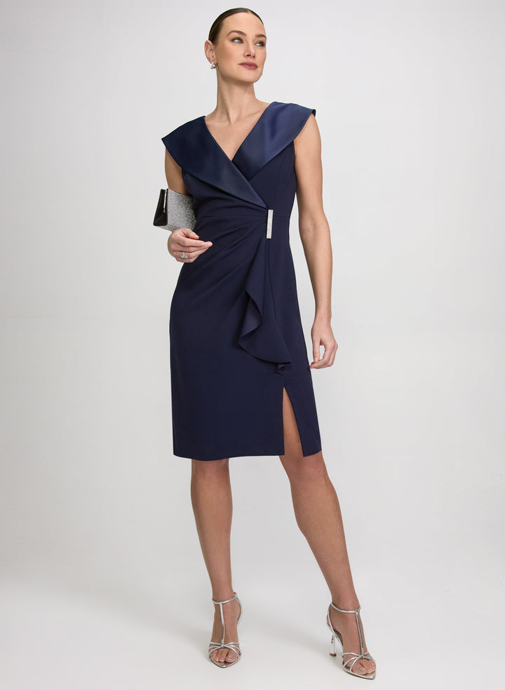 Tuxedo Satin Collar Dress