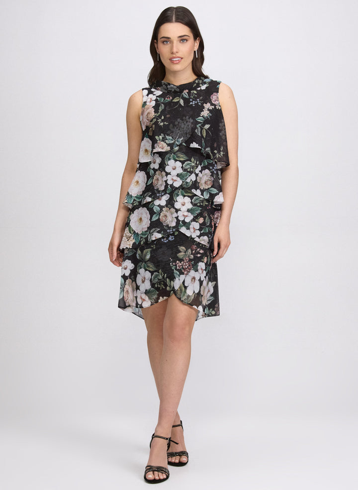 Floral Pattern Tiered Dress