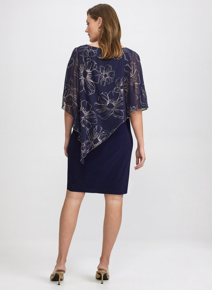 Metallic Floral Overlay Dress