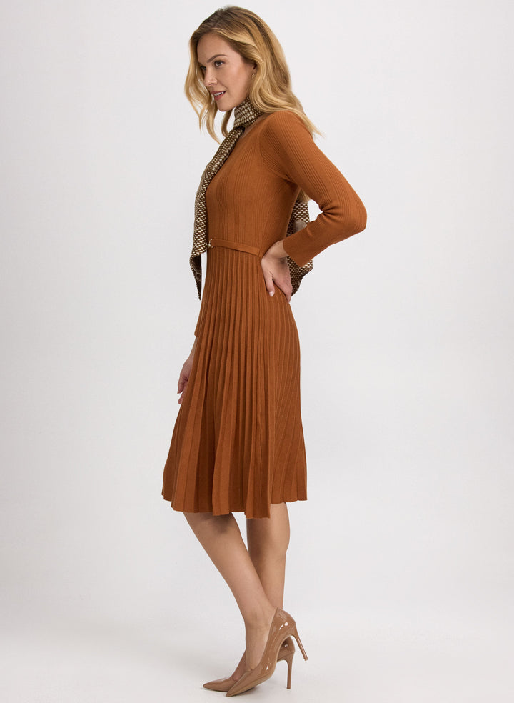 Pleated Knit Dress