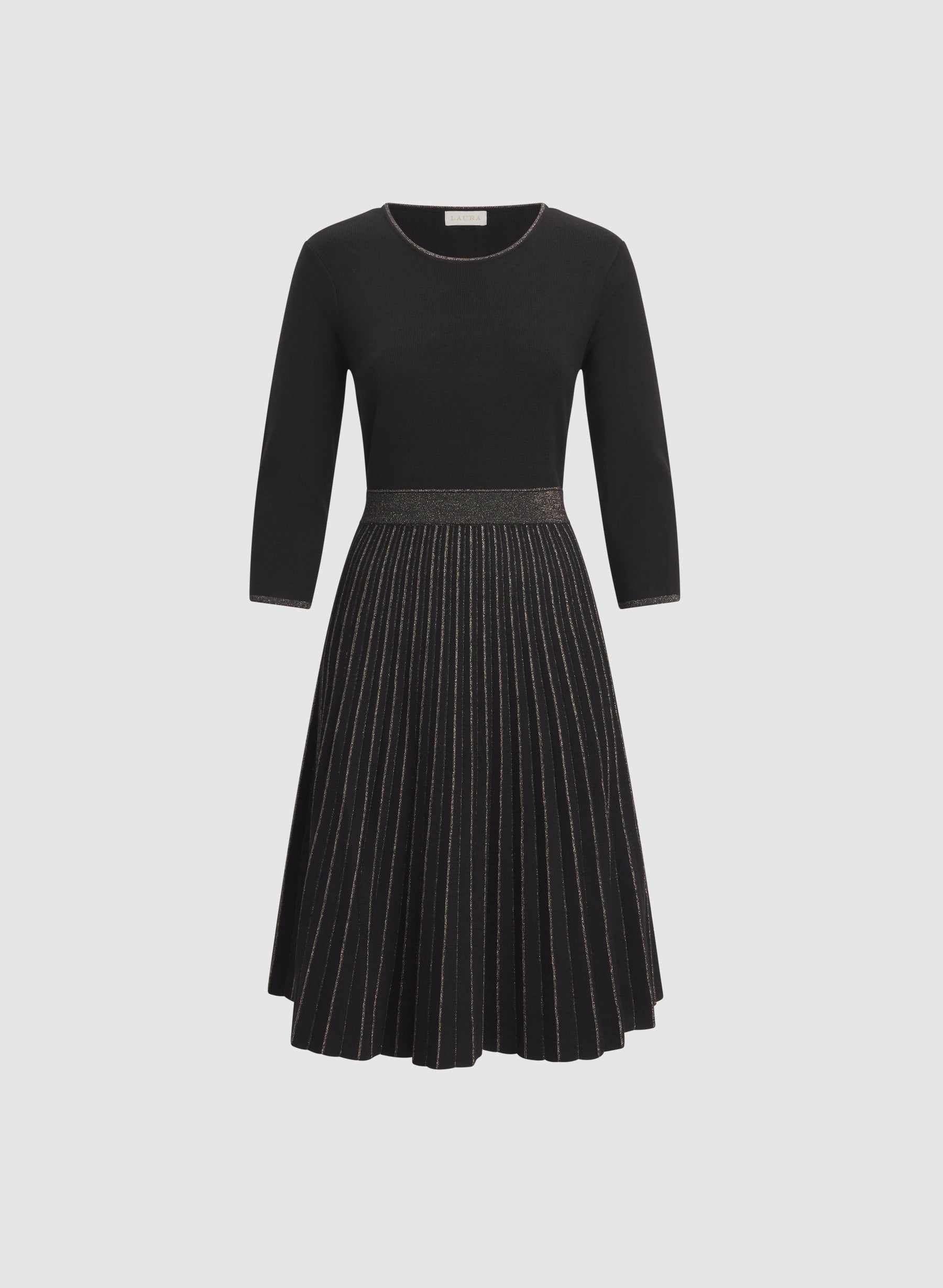 Pleated Metallic Dress