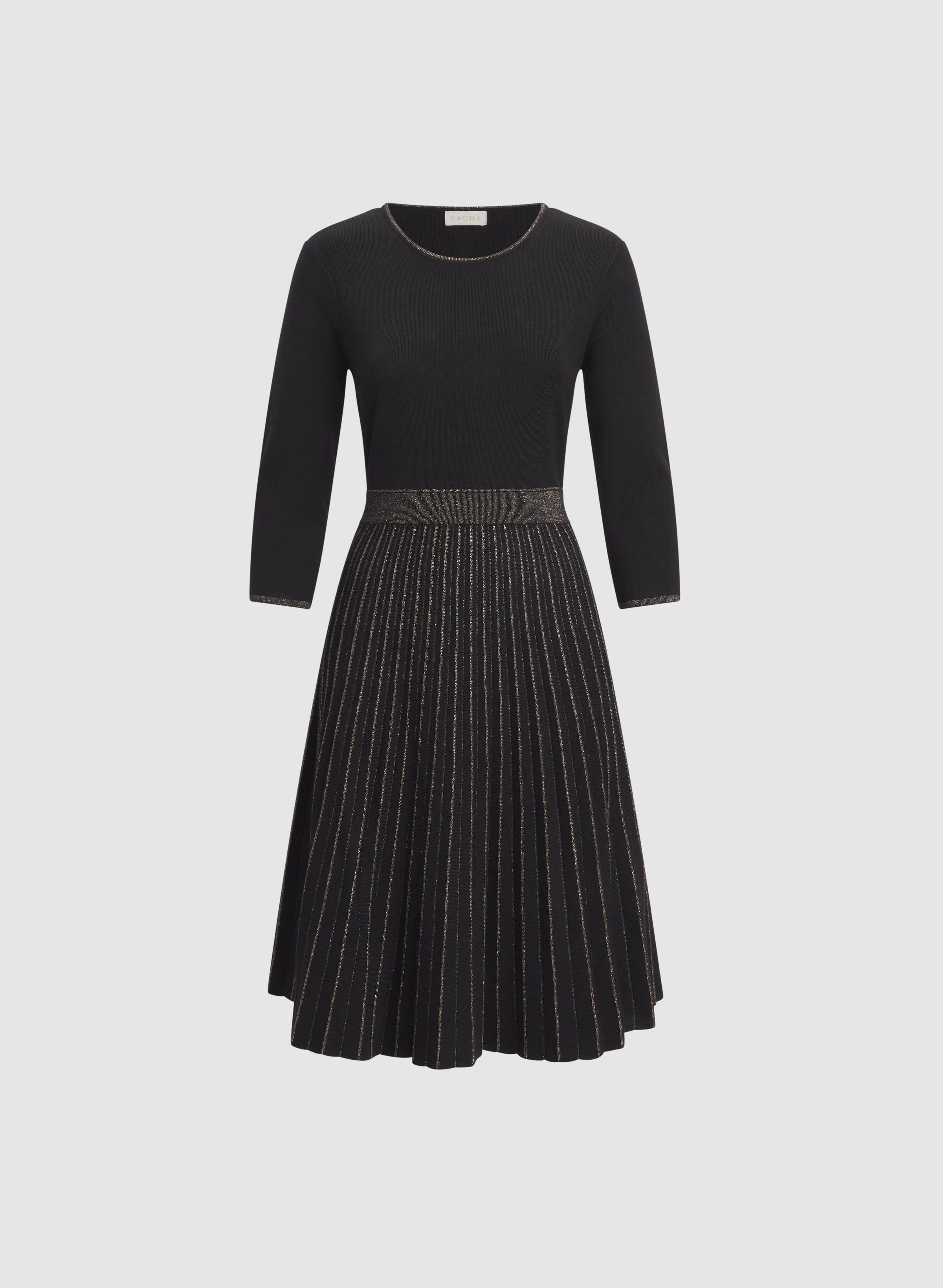 Pleated Metallic Dress