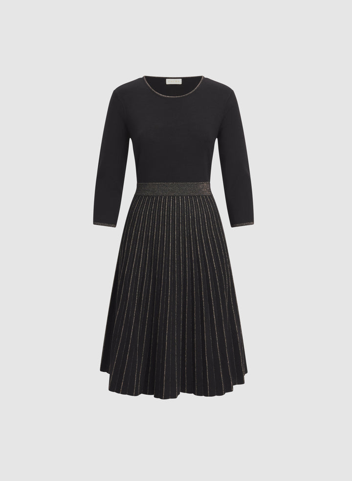 Pleated Metallic Dress