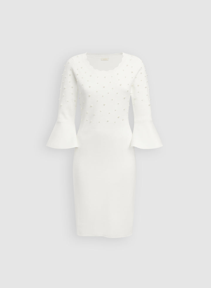 Pearl Embellished Sweater Dress
