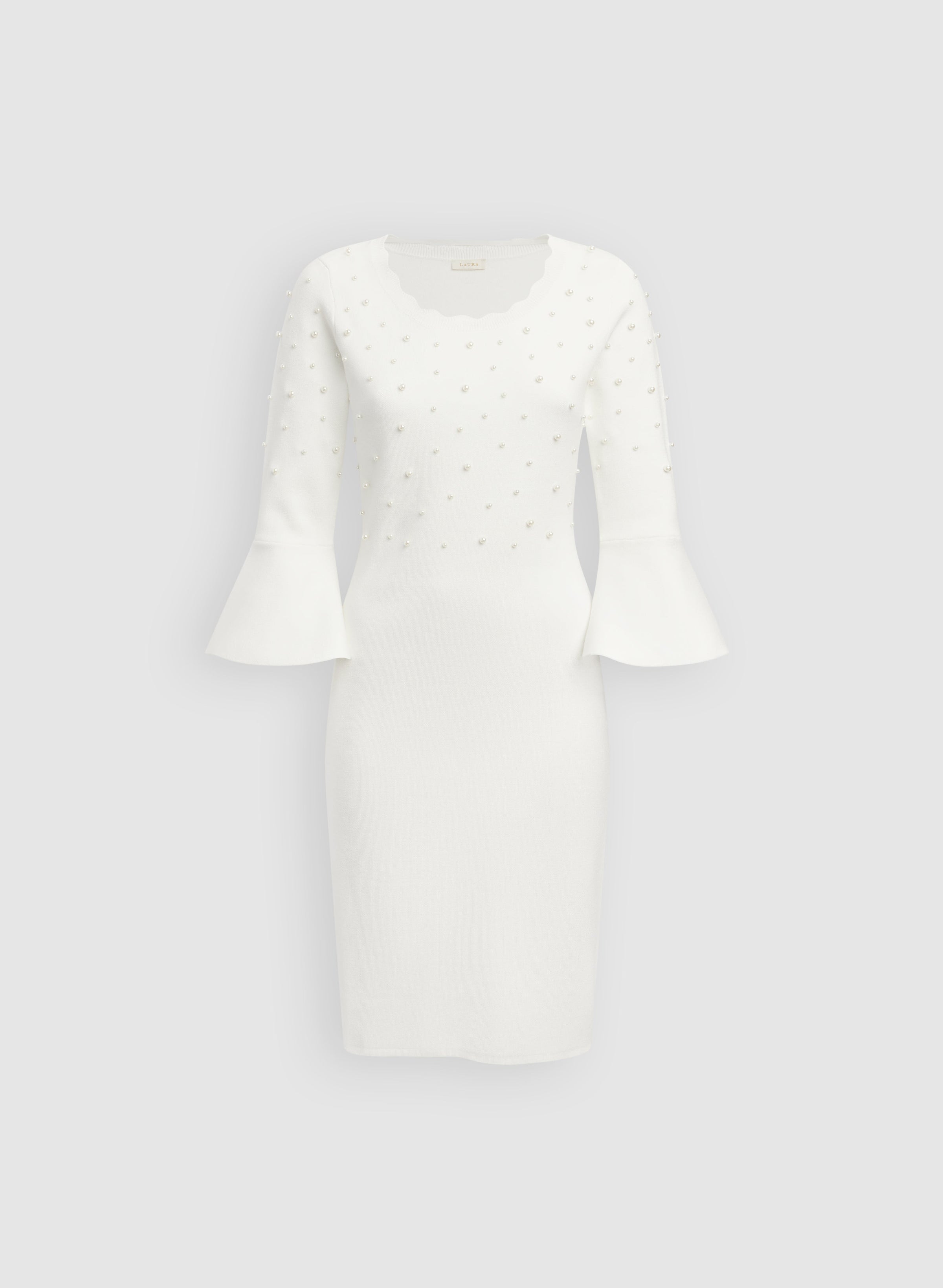 Pearl Embellished Sweater Dress