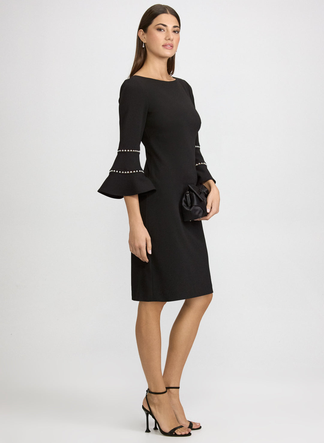 Pearl Embellished Bell Sleeve Dress