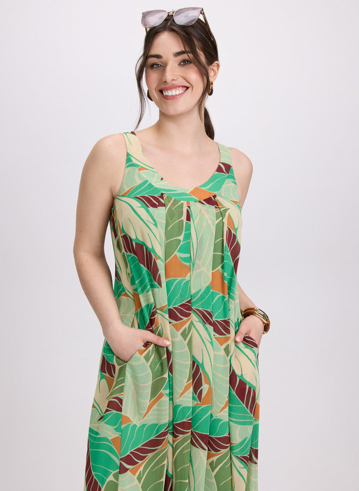 Palm Print Maxi Dress