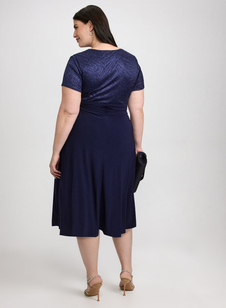 Wrap Brooch Detail Dress