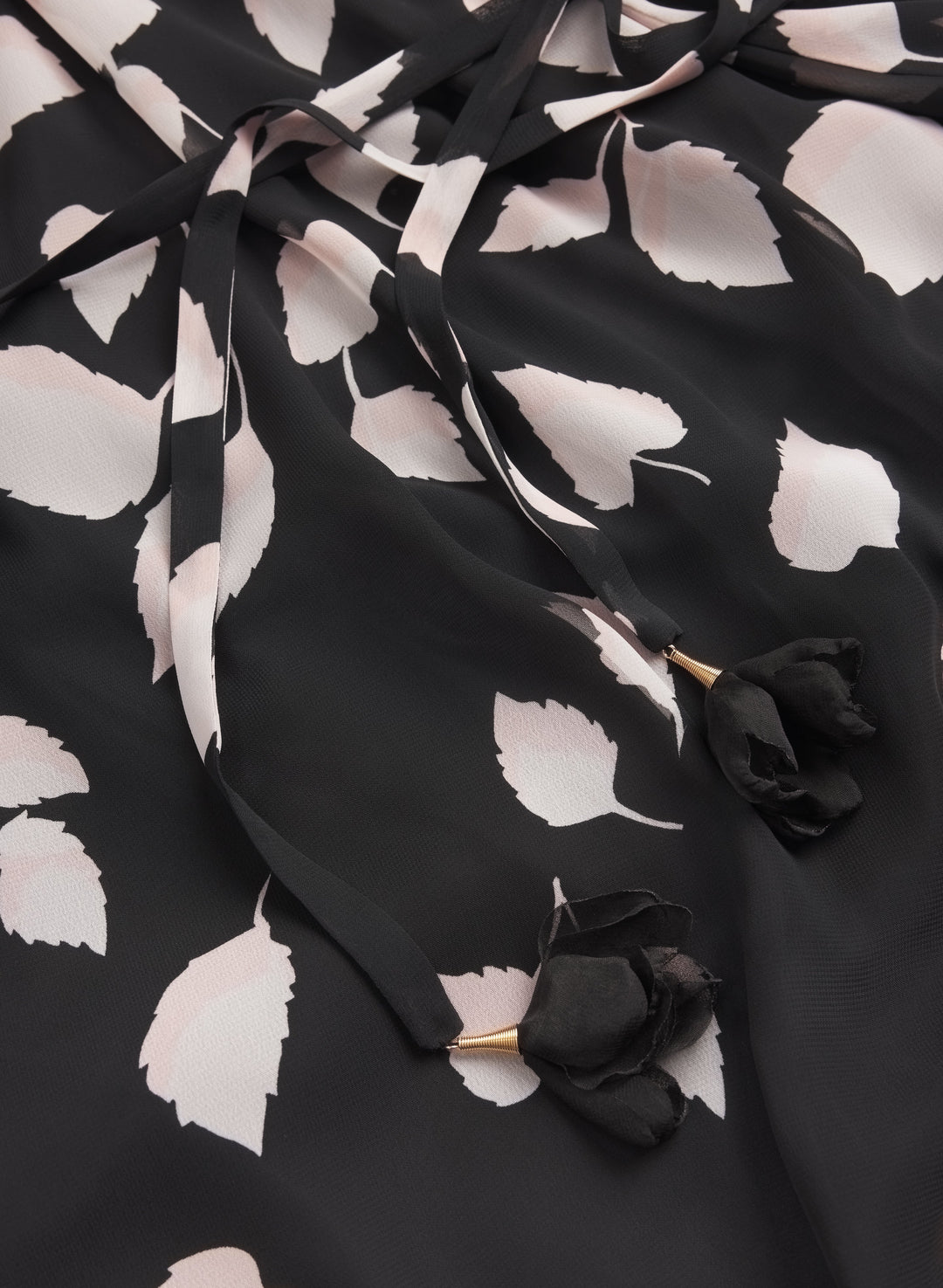 Cascading Leaf Print Dress