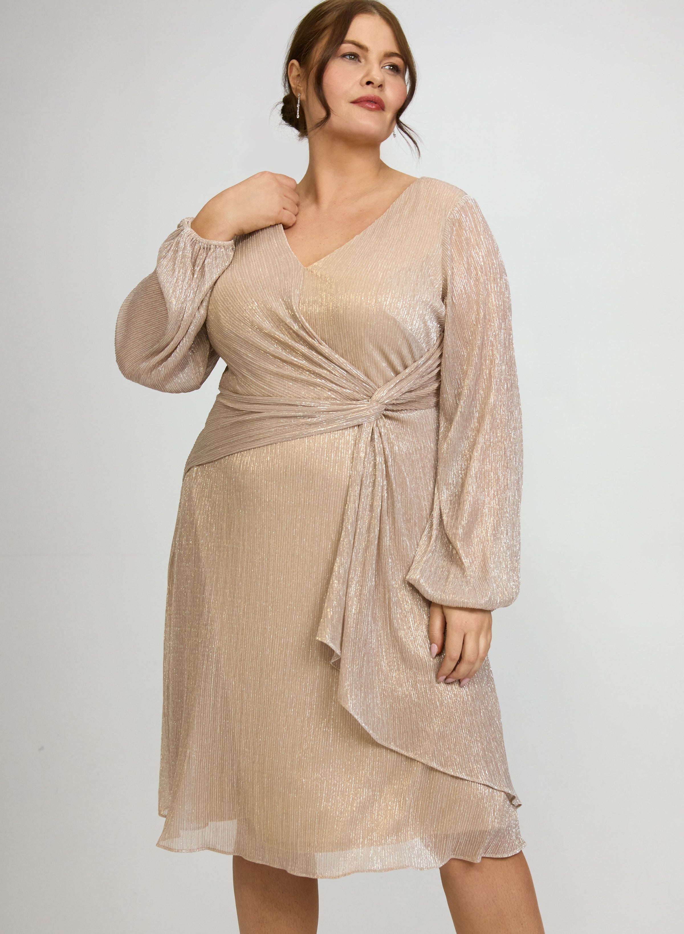 Crinkle Metallic Dress