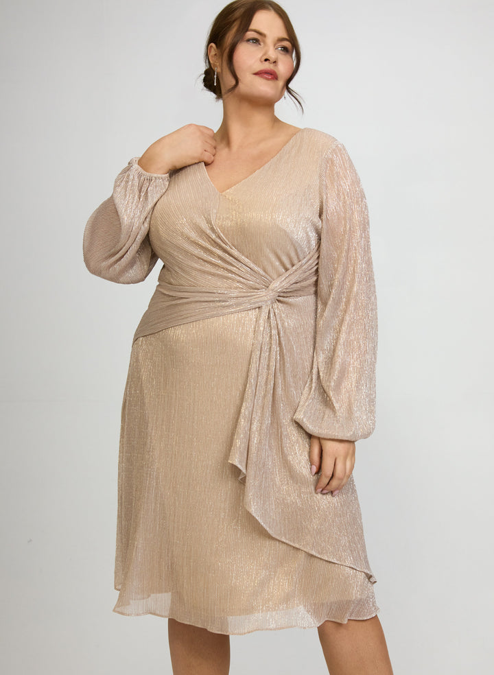 Crinkle Metallic Dress