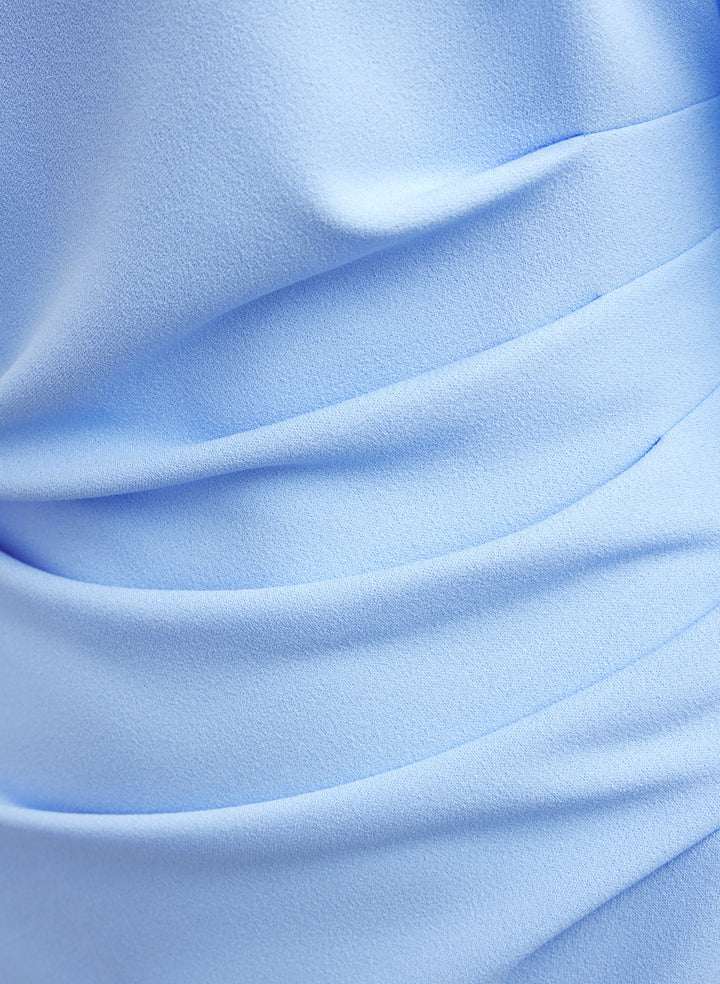 Pleated Chiffon Sleeve Dress