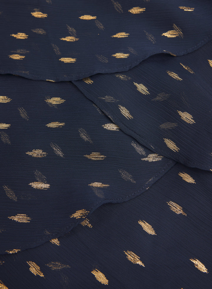 Tiered Foil Print Dress