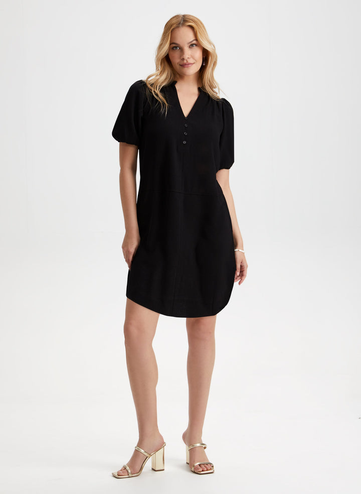 Short Puffed Sleeve Dress