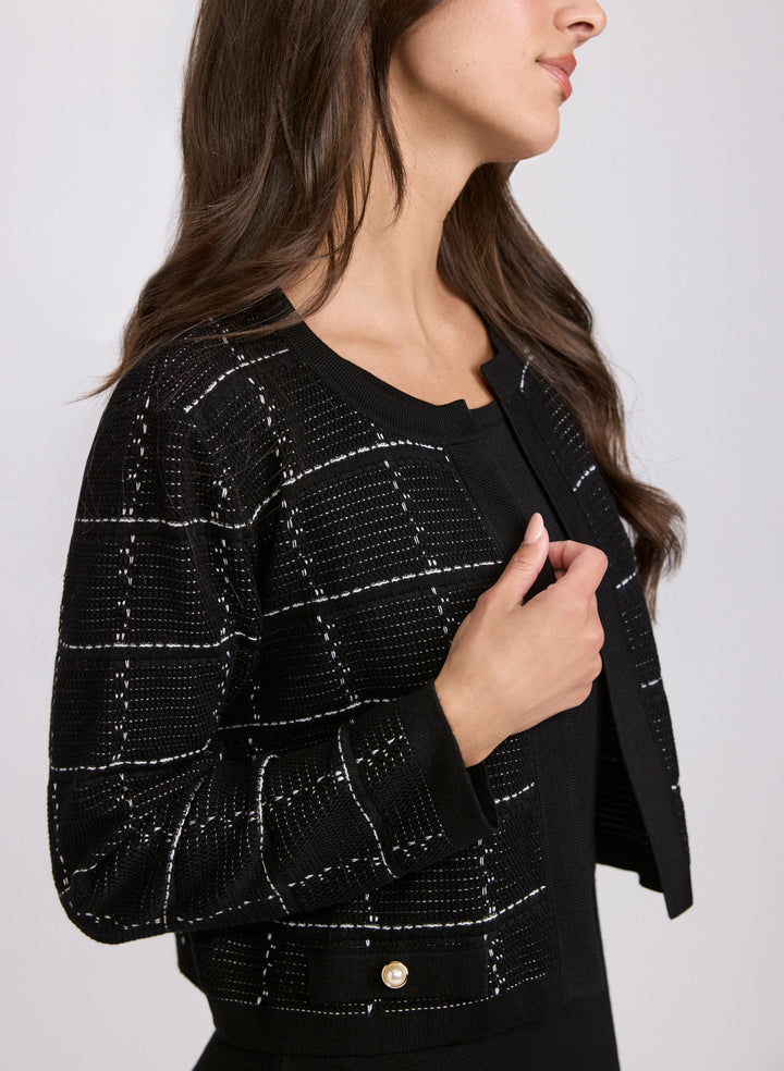 Plaid Jacket & Knit Dress