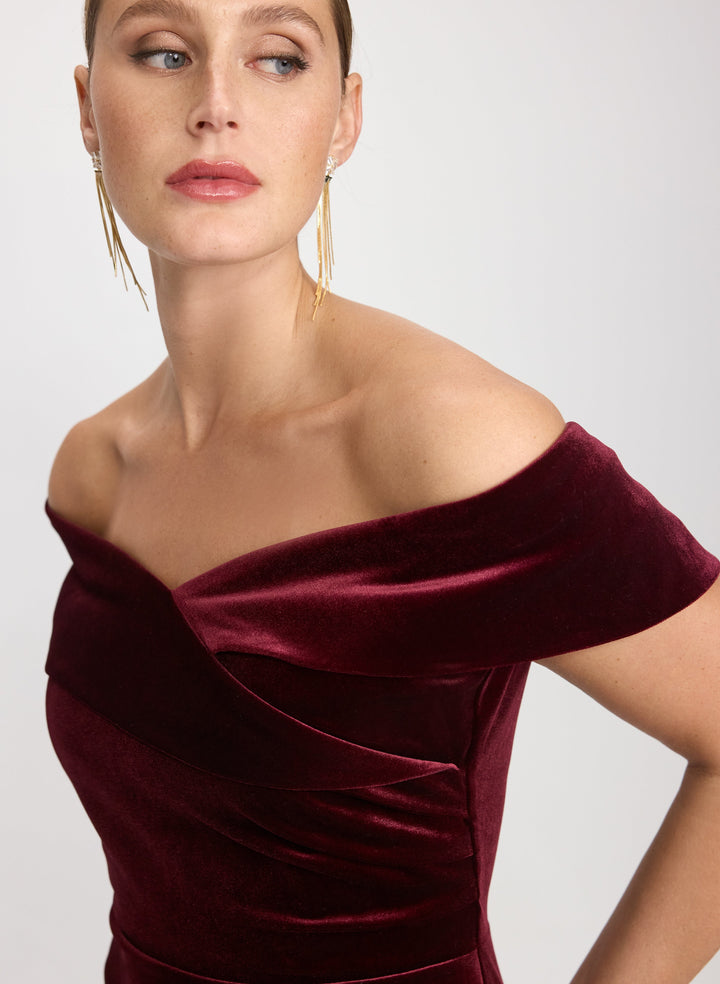 Off-The-Shoulder Velvet Dress