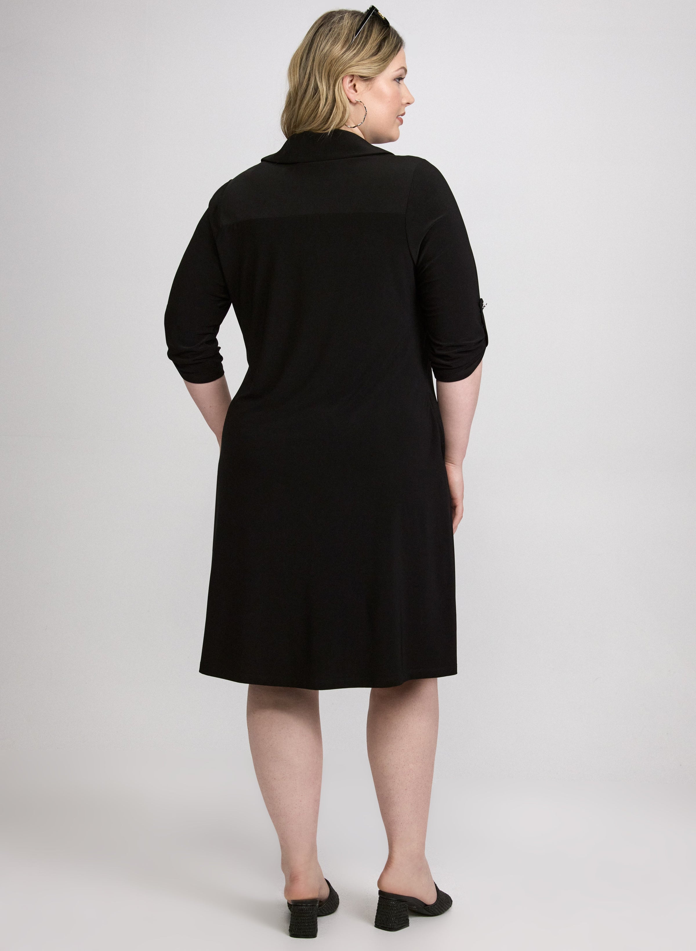 Half-Zip Jersey Dress