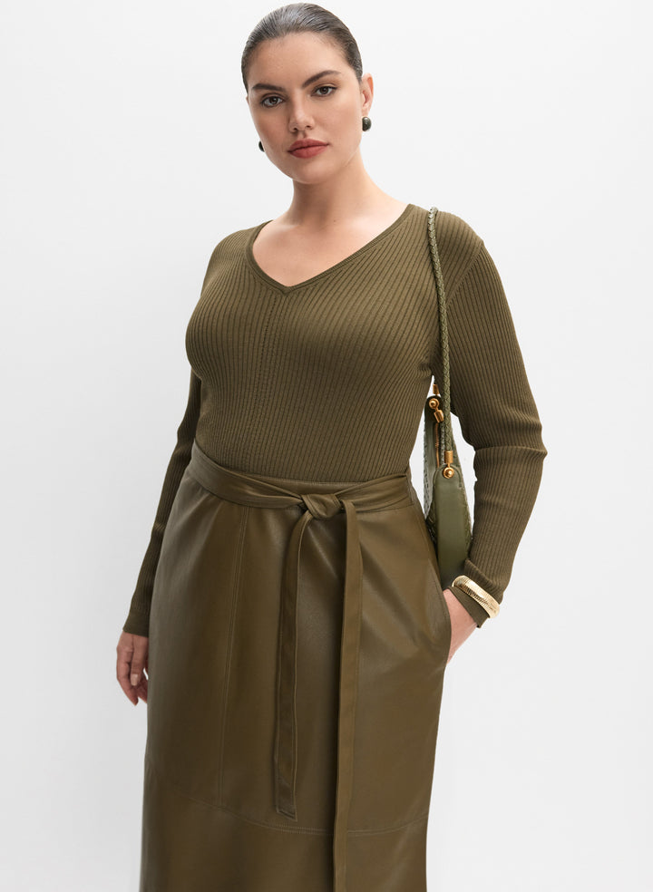 Melanie Lyne - Knit & Vegan Leather Dress