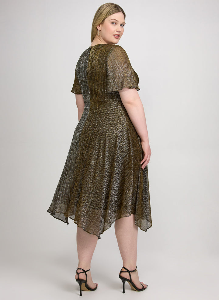 Metallic V-Neck Dress