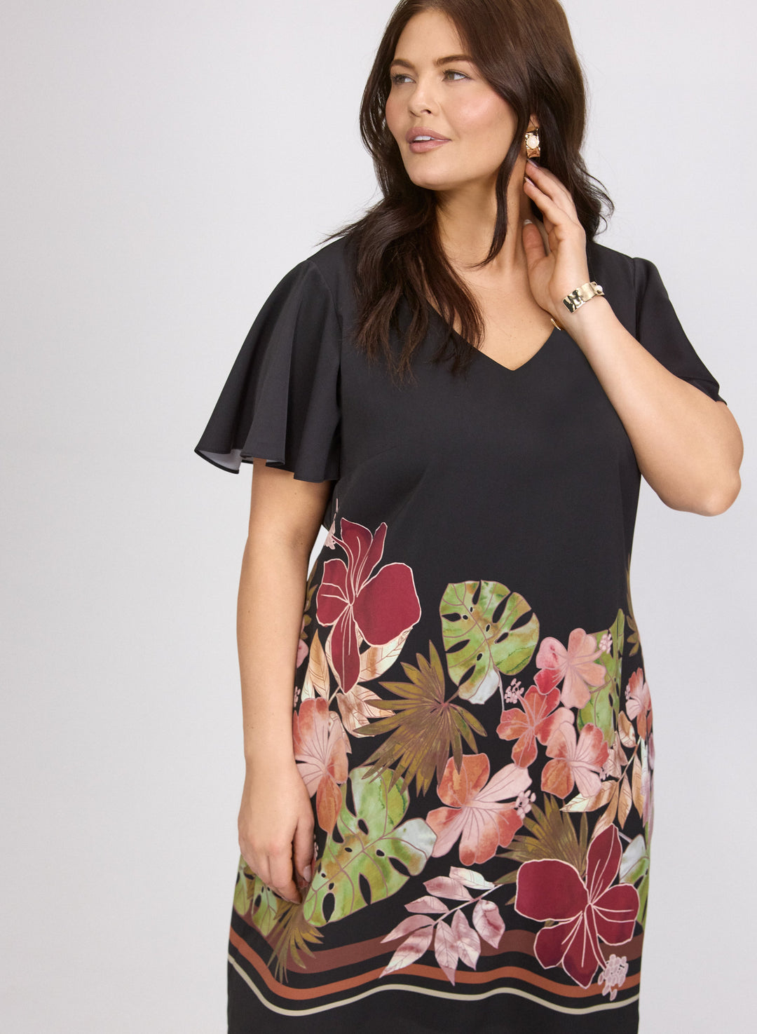 Tropical Placement Print Dress