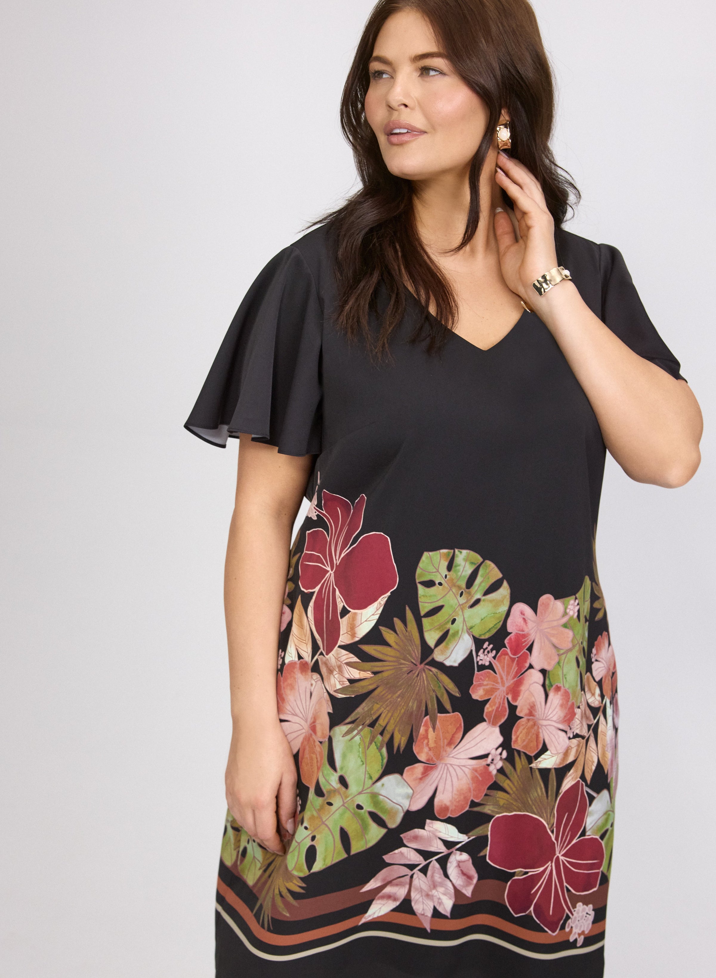 Tropical Placement Print Dress