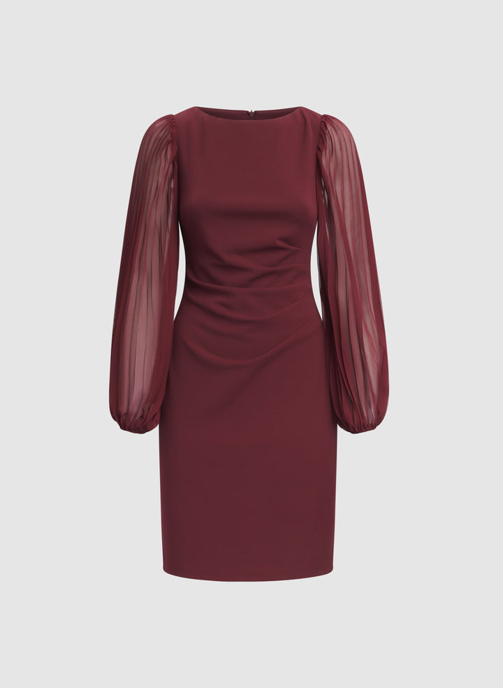 Pleated Sleeve Dress