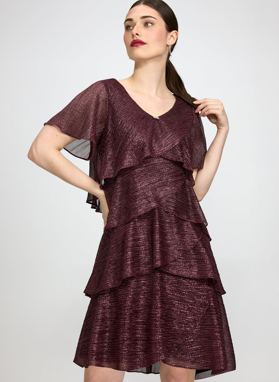 Tiered Metallic Dress