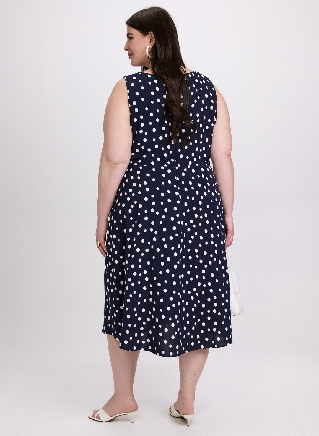 Ruched Waist Polka Dot Dress