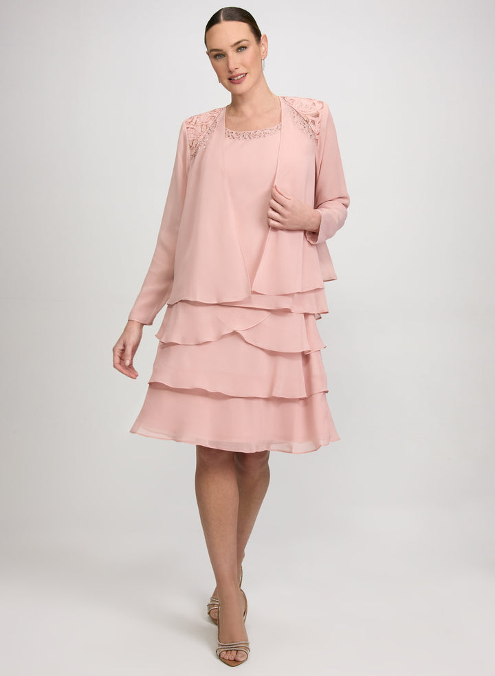 Embellished Jacket & Tiered Dress Set