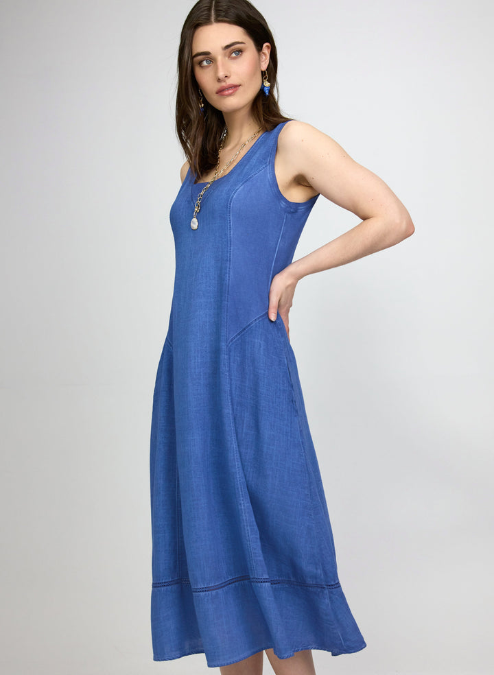 Linen-Blend Dress