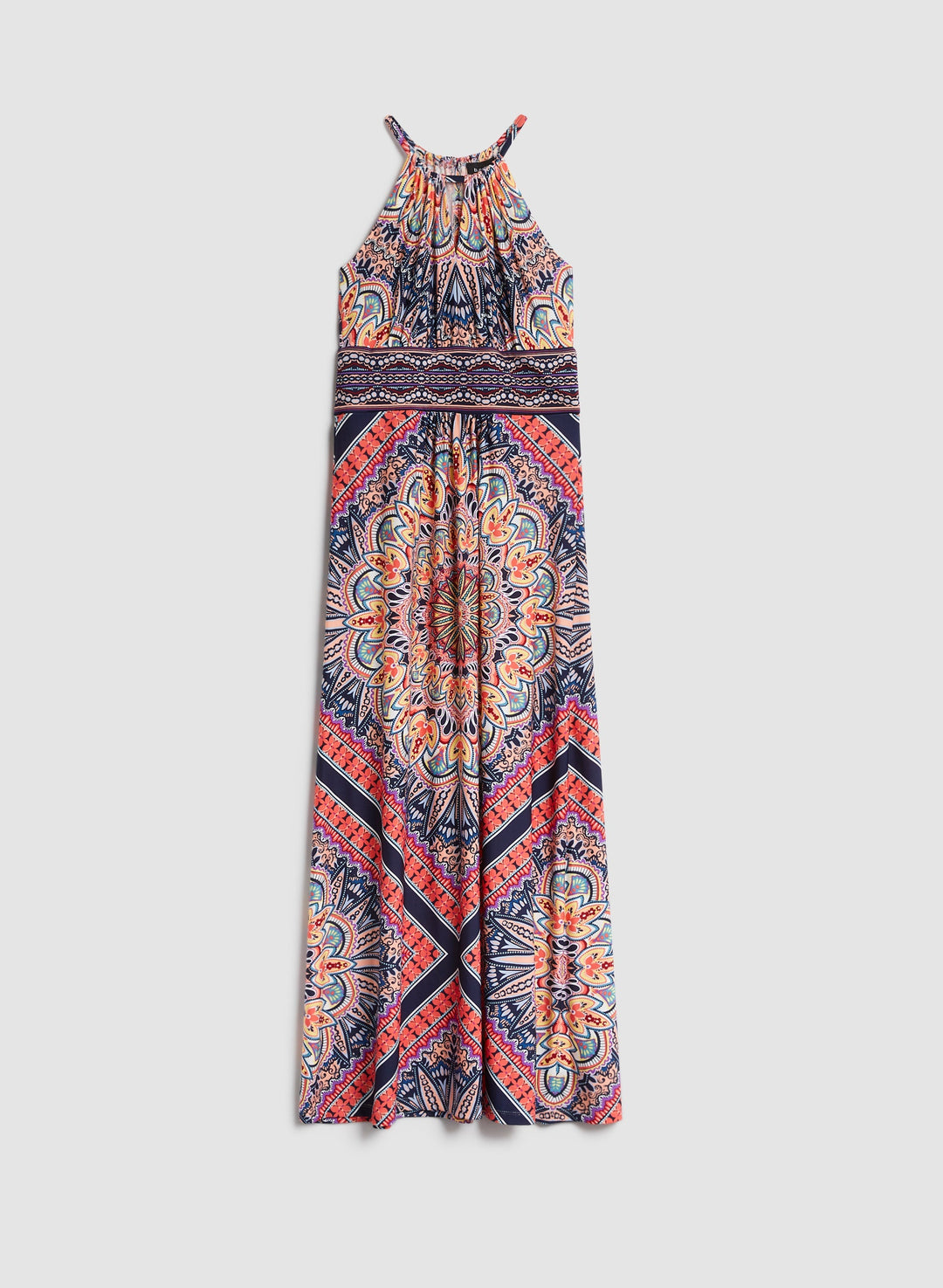 Floral Tile Motif Maxi Dress