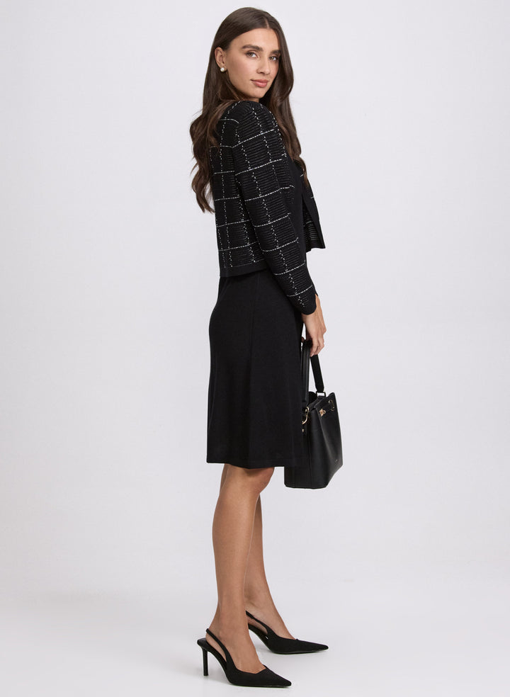 Plaid Jacket & Knit Dress
