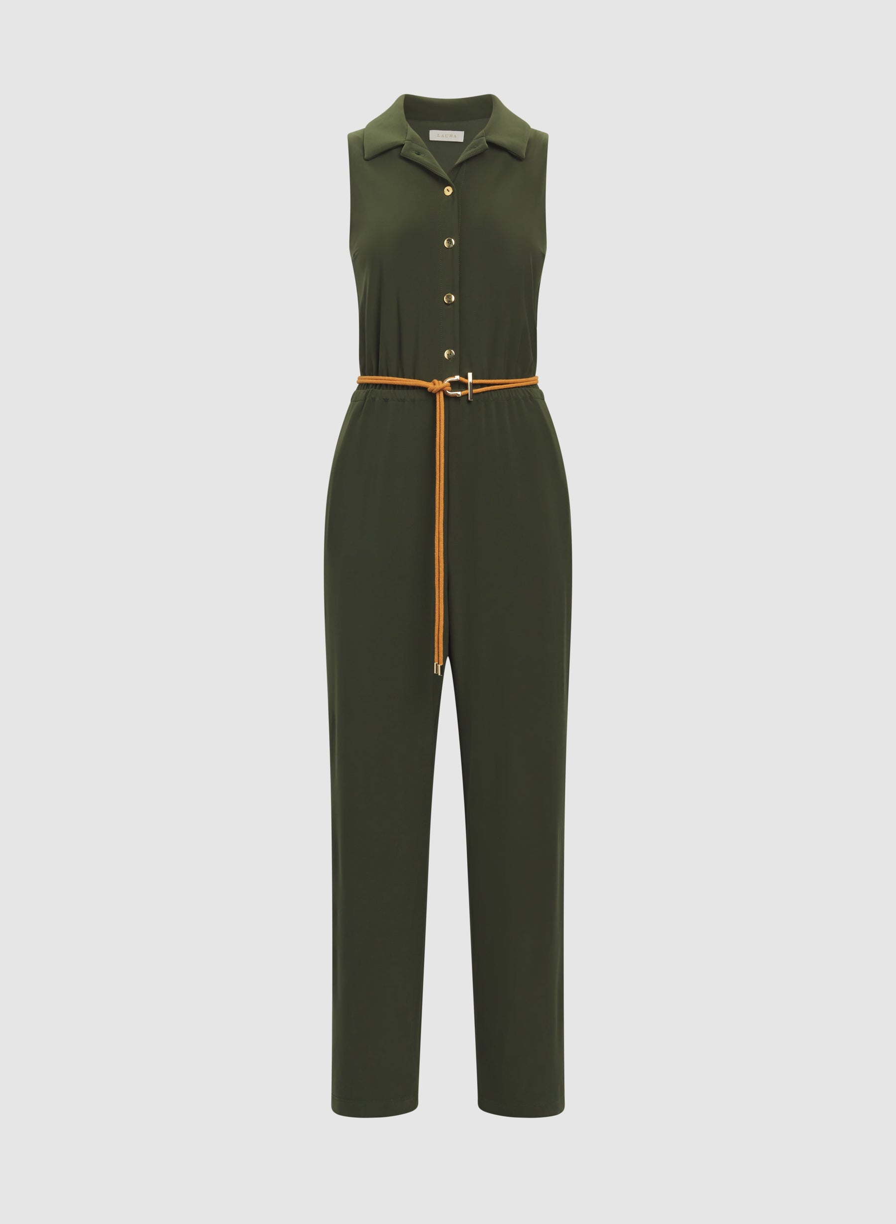Belted Jersey Jumpsuit
