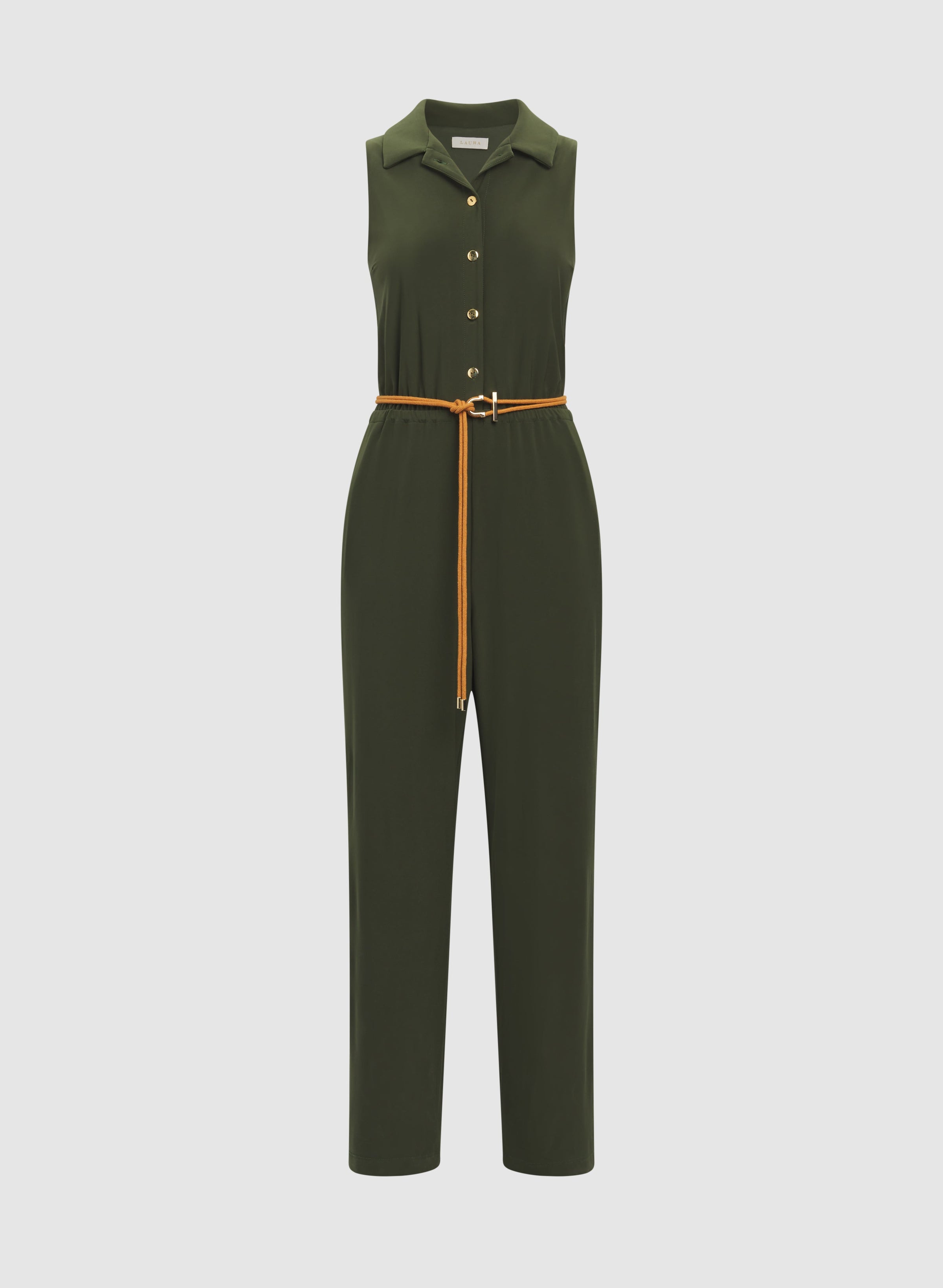 Belted Jersey Jumpsuit