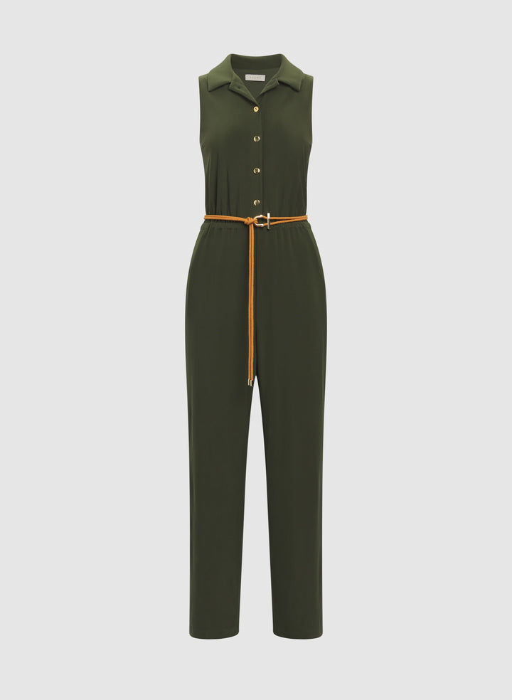 Belted Jersey Jumpsuit