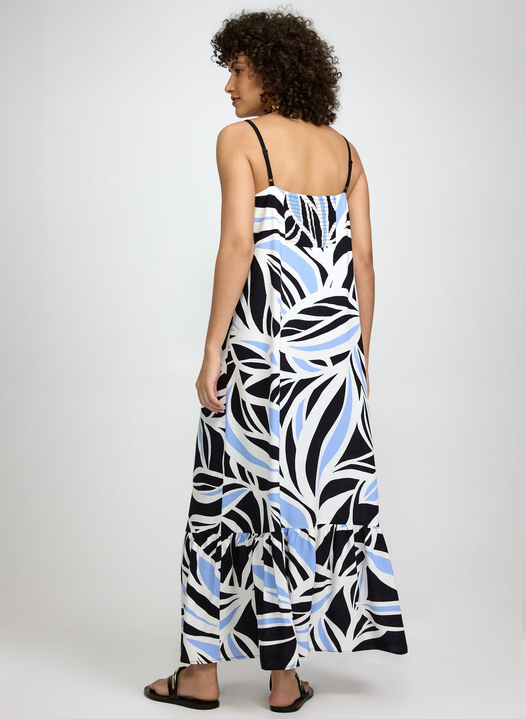 Leaf Print Maxi Dress