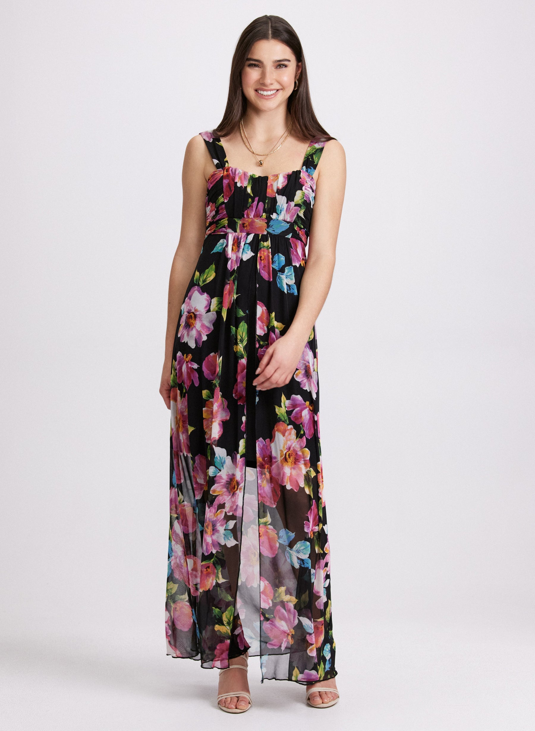 Chiffon Floral Maxi Dress