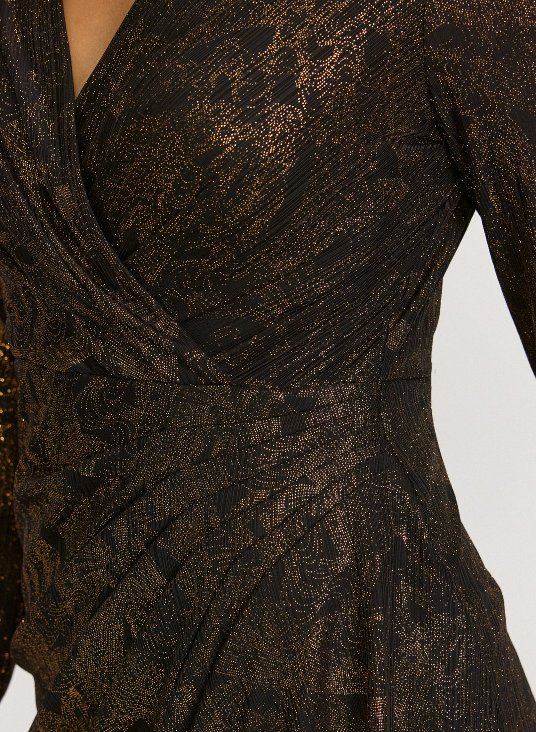 Metallic Waterfall Flounce Dress