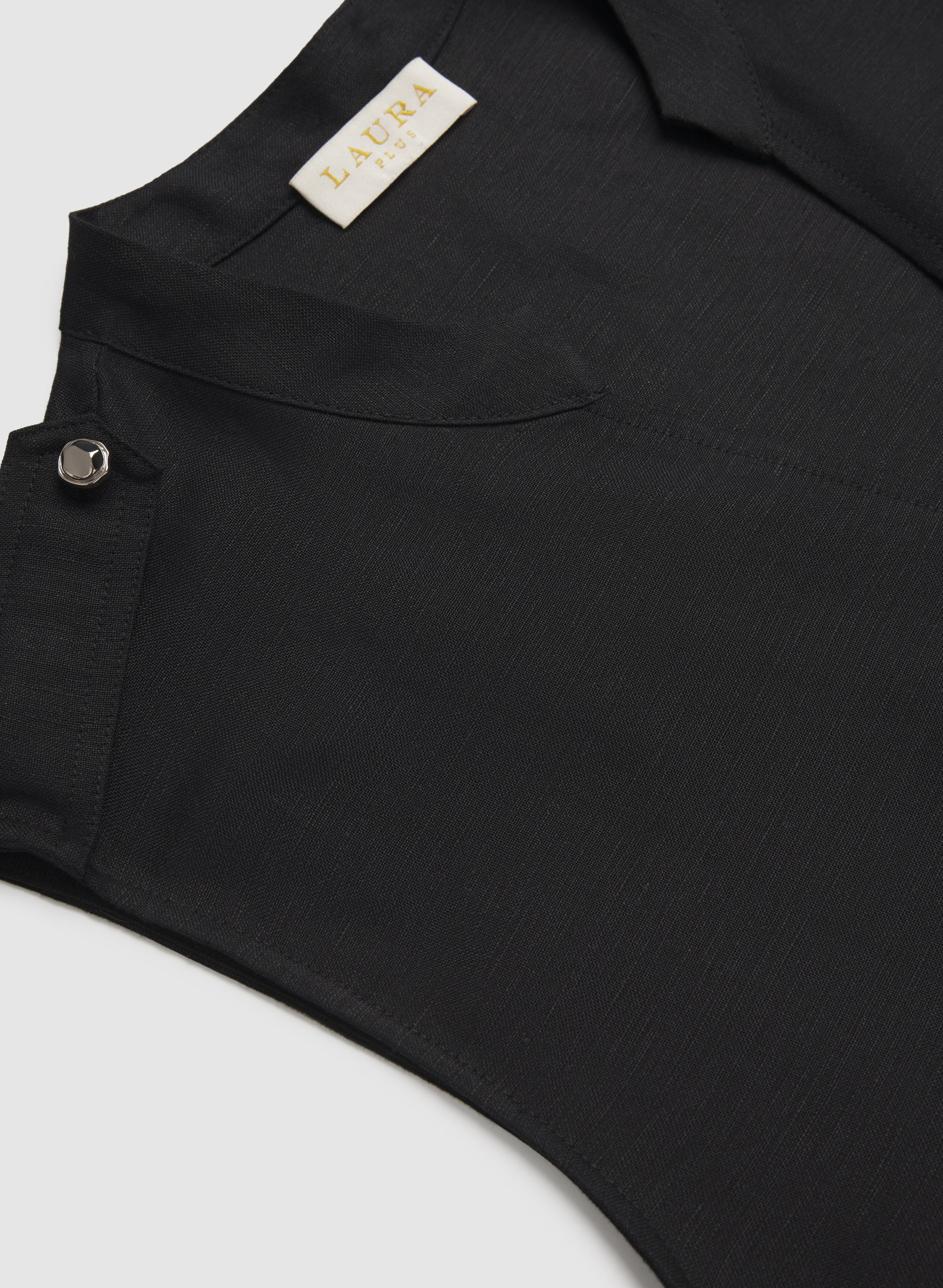 Linen-Blend Pocket Dress
