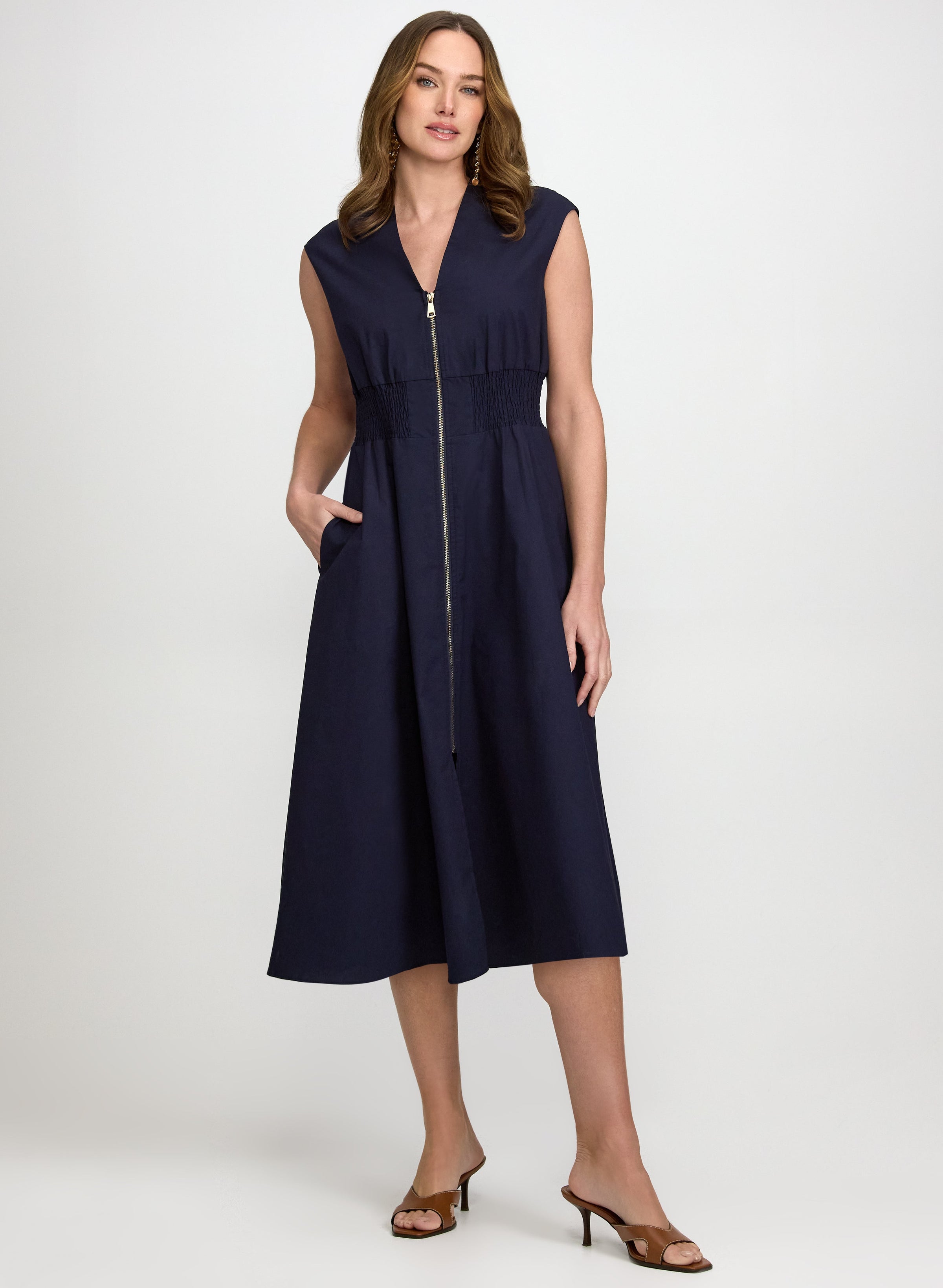 Zip Fit & Flare Dress