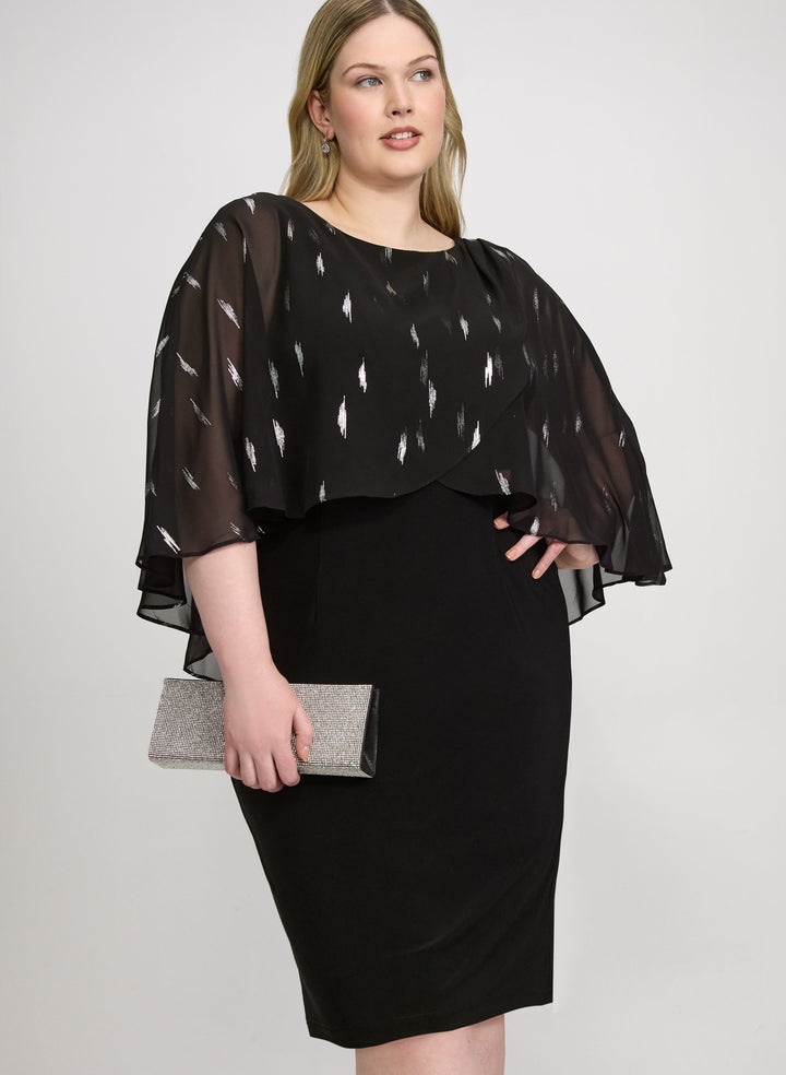 Chiffon Overlay Sheath Dress