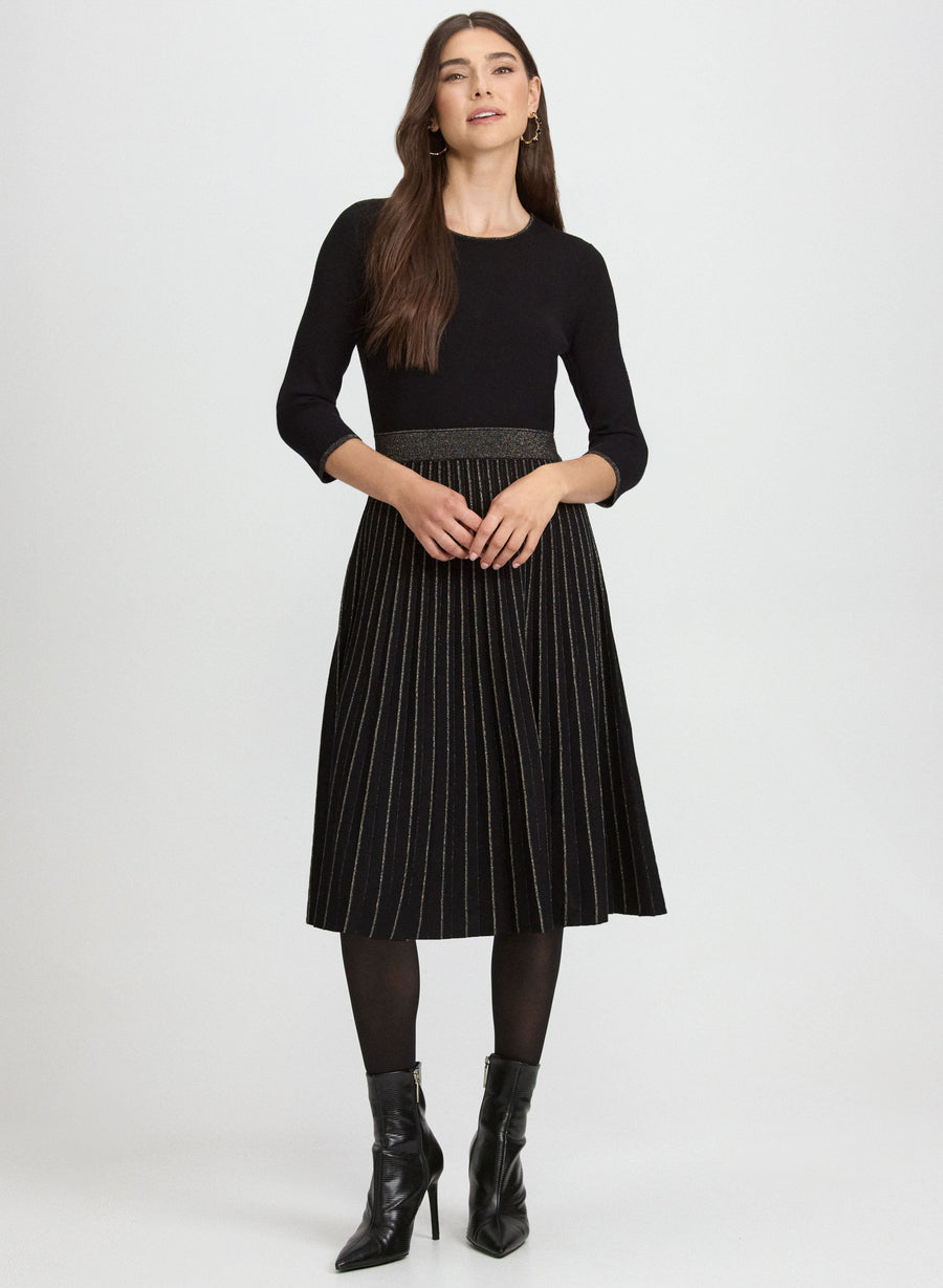 Pleated Metallic Dress