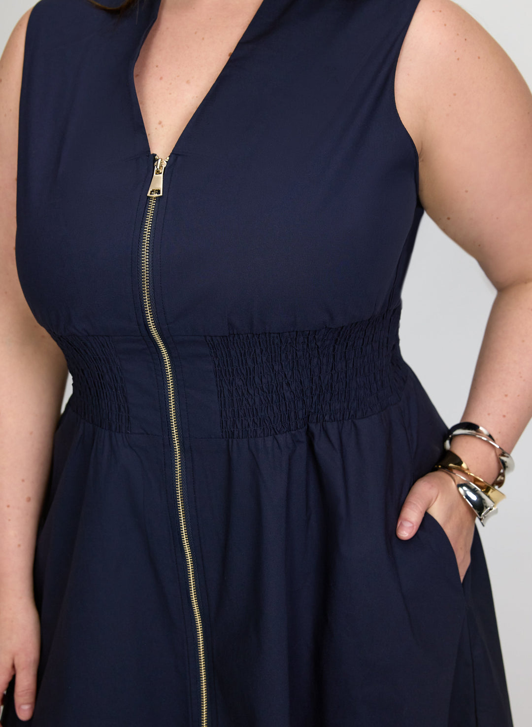 Zip Fit & Flare Dress