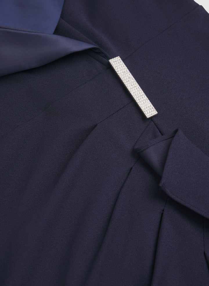 Tuxedo Satin Collar Dress
