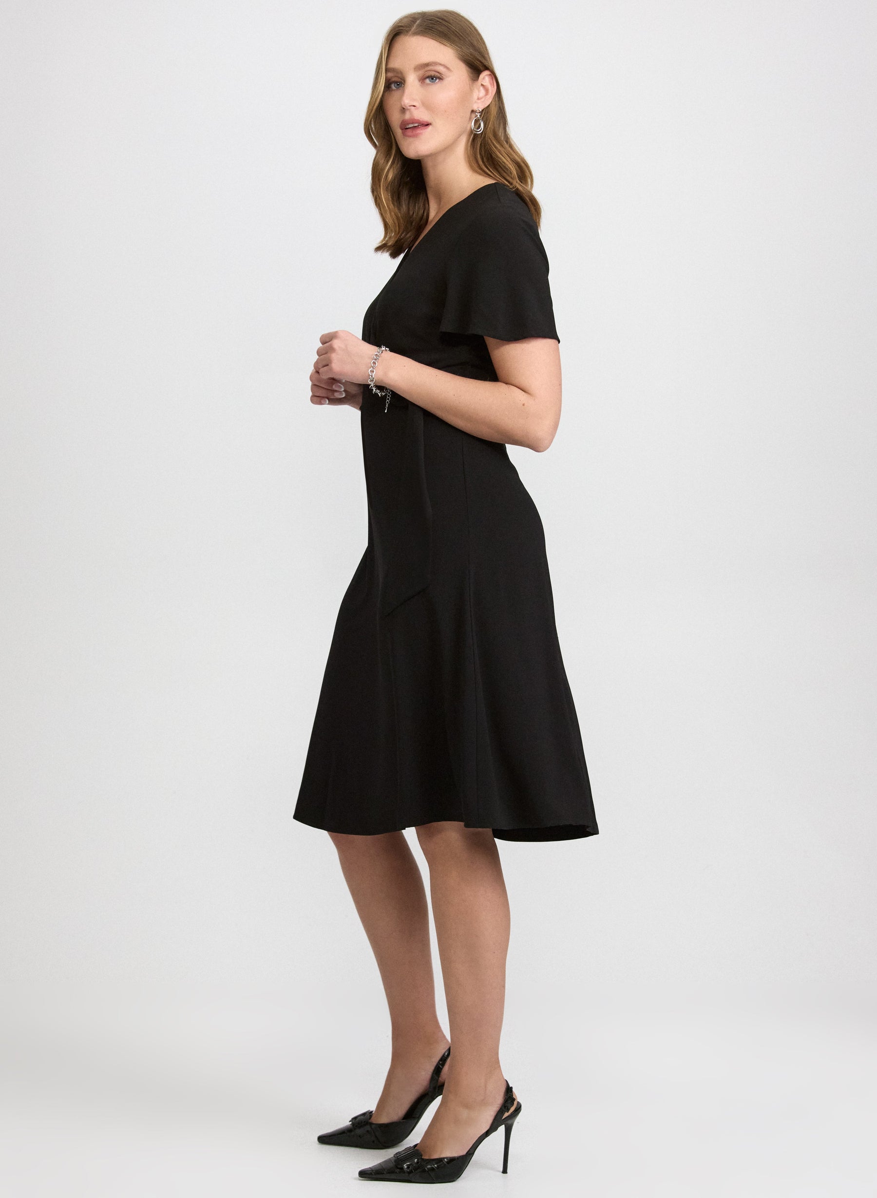 Crepe Fit & Flare Dress
