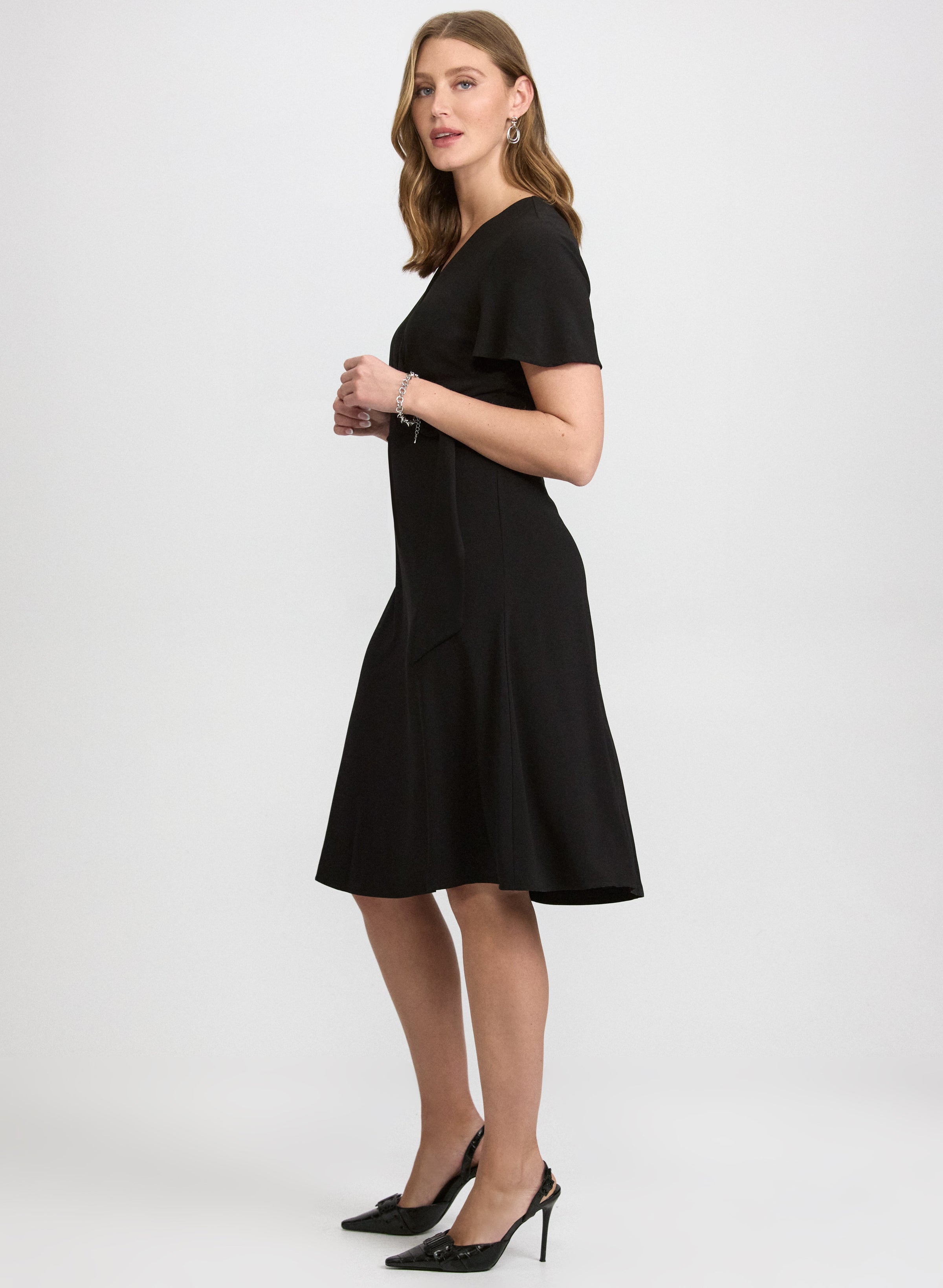 Crepe Fit & Flare Dress
