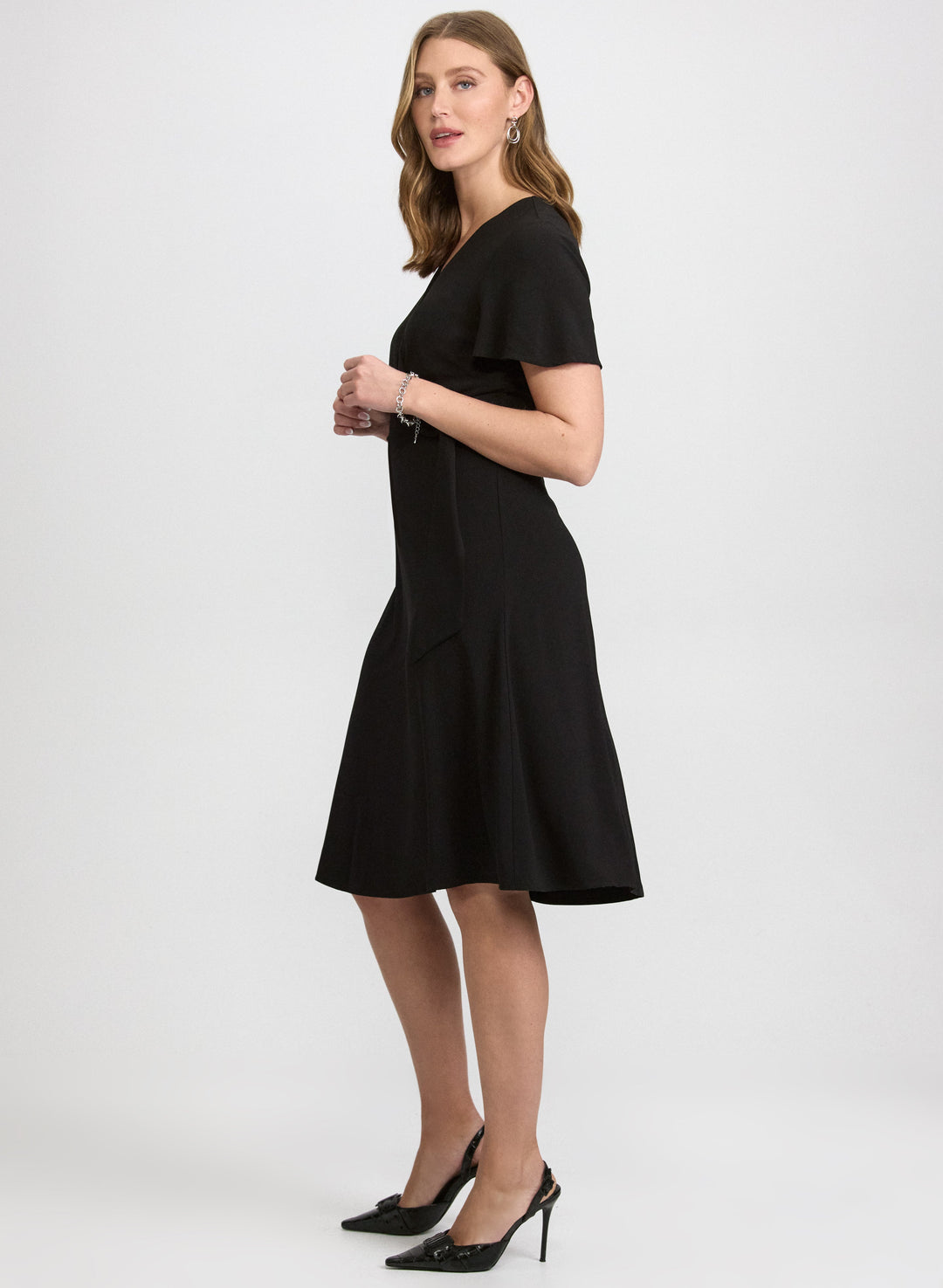 Crepe Fit & Flare Dress